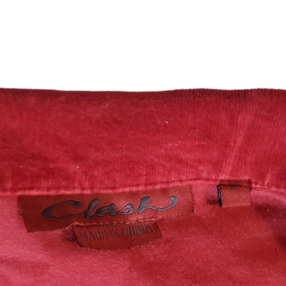 CLASH micro jacket Y2K dark red corduroy M - Picture 3 of 7